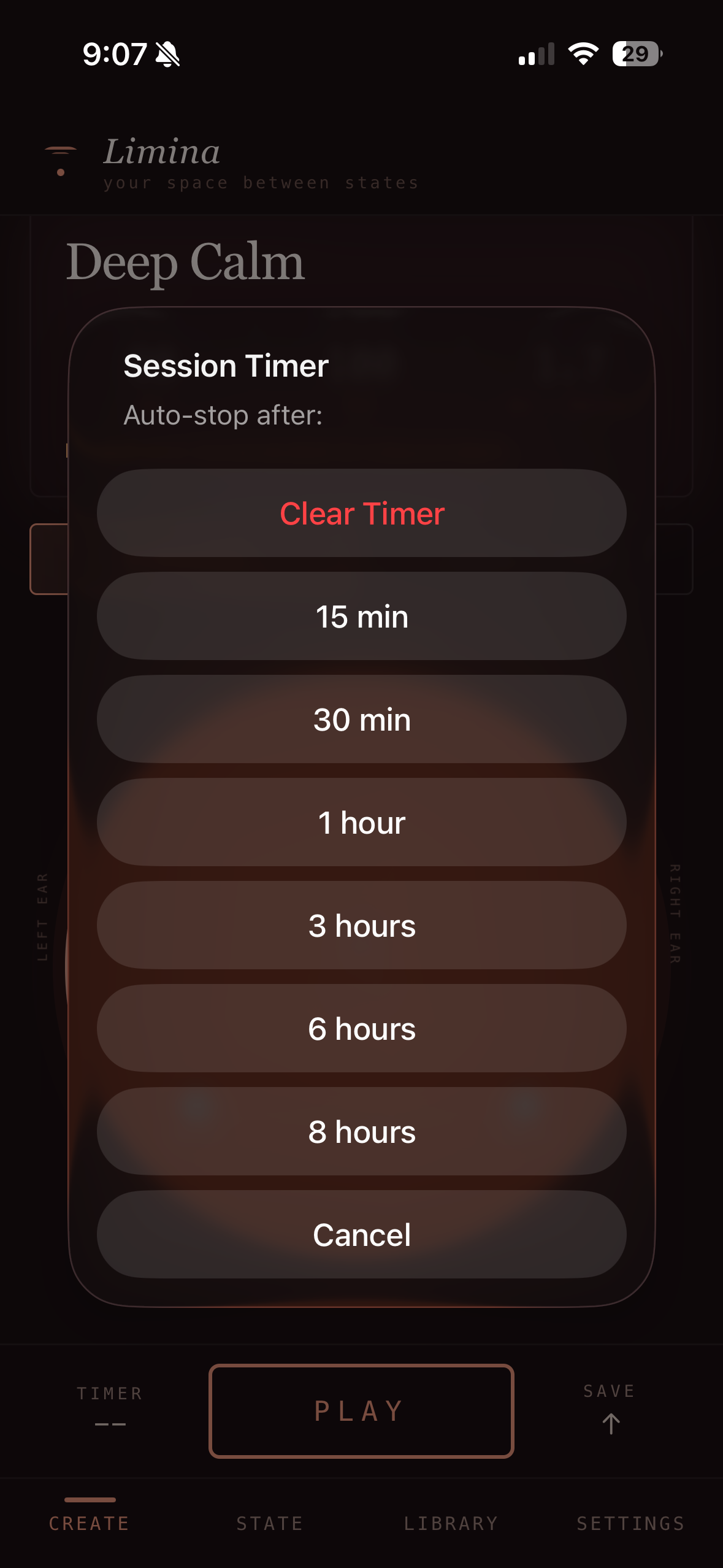 Limina app screen