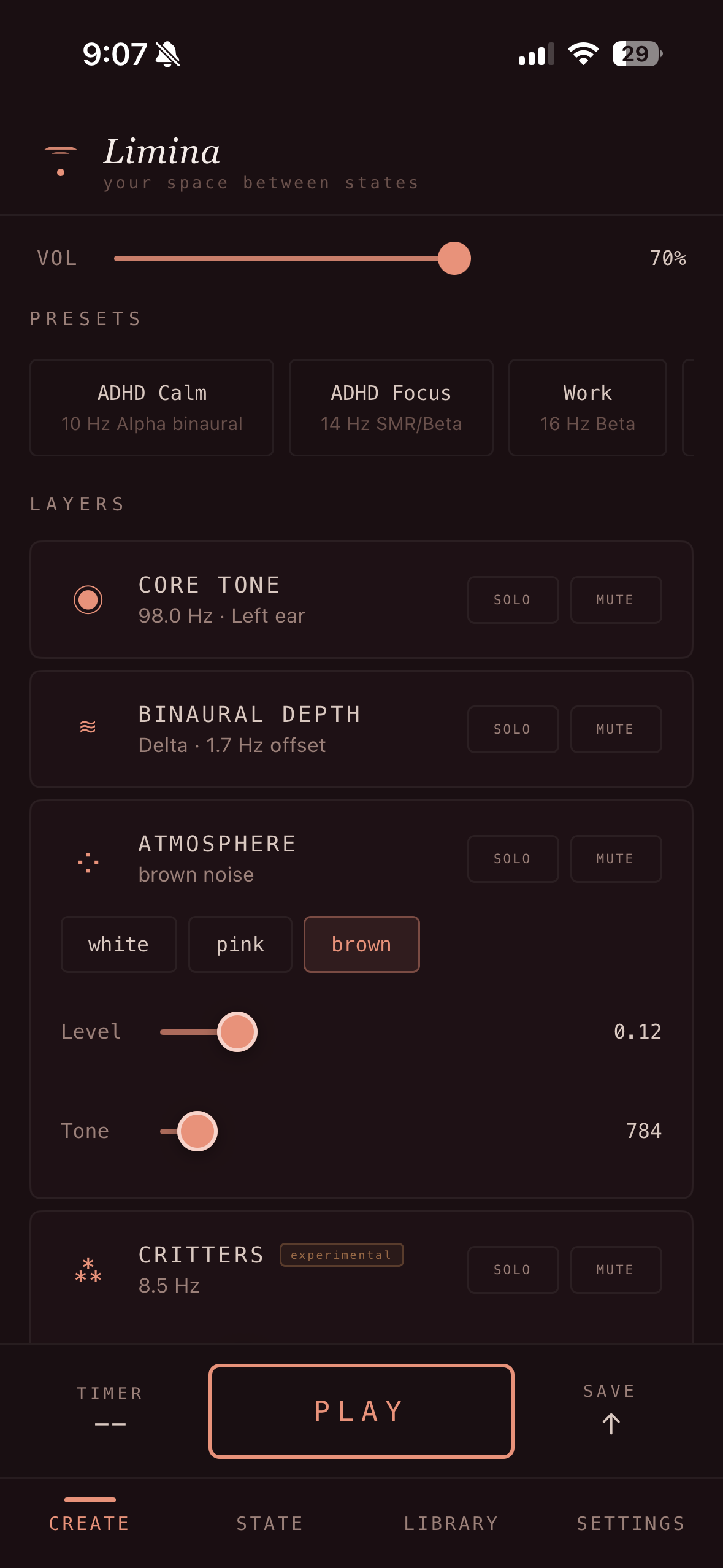 Limina app screen