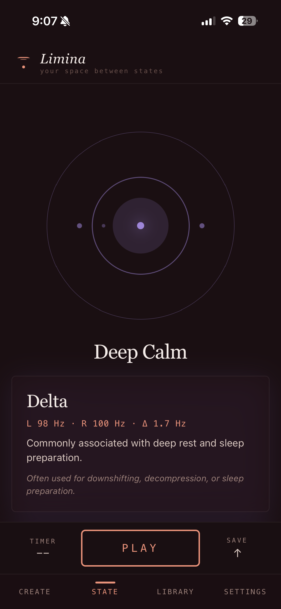 Limina app screen