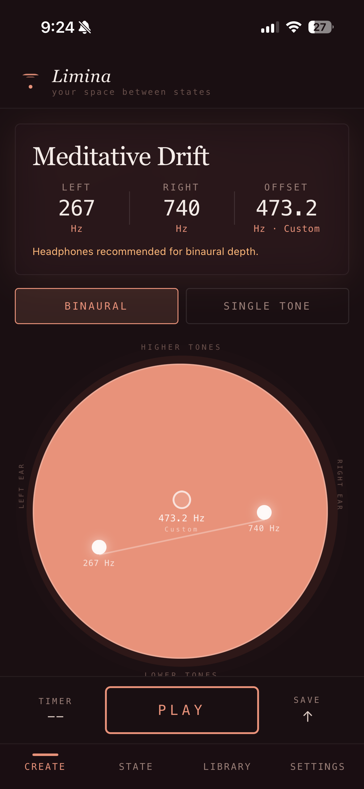 Limina app screen